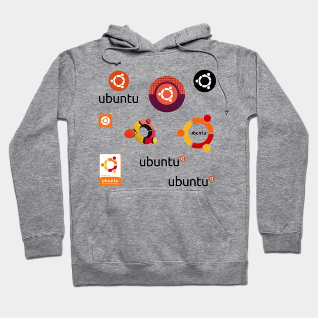 ubuntu sticker set Hoodie by yourgeekside